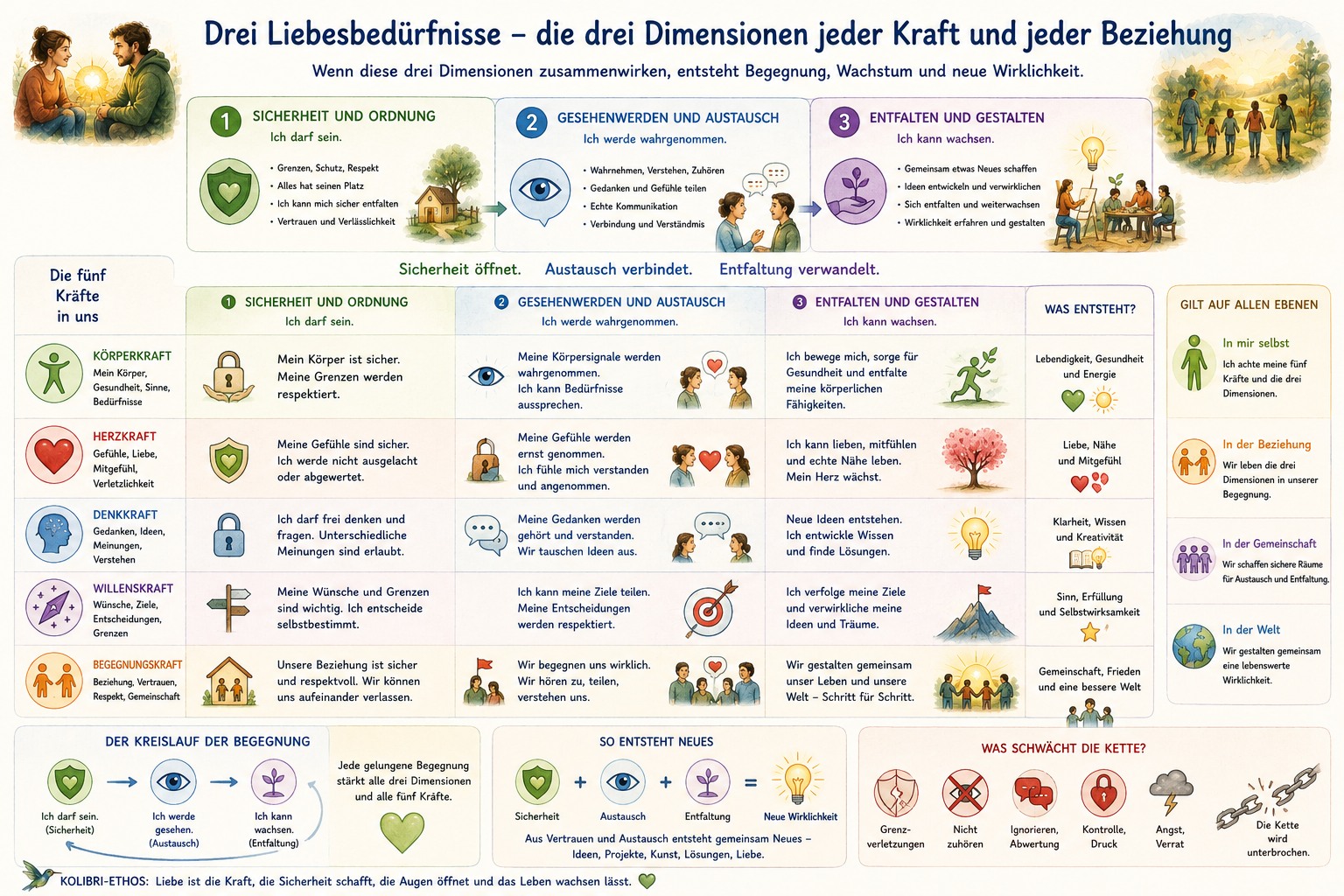 Drei Grunddimensionen von Beziehung Drei Grunddimensionen von Beziehung