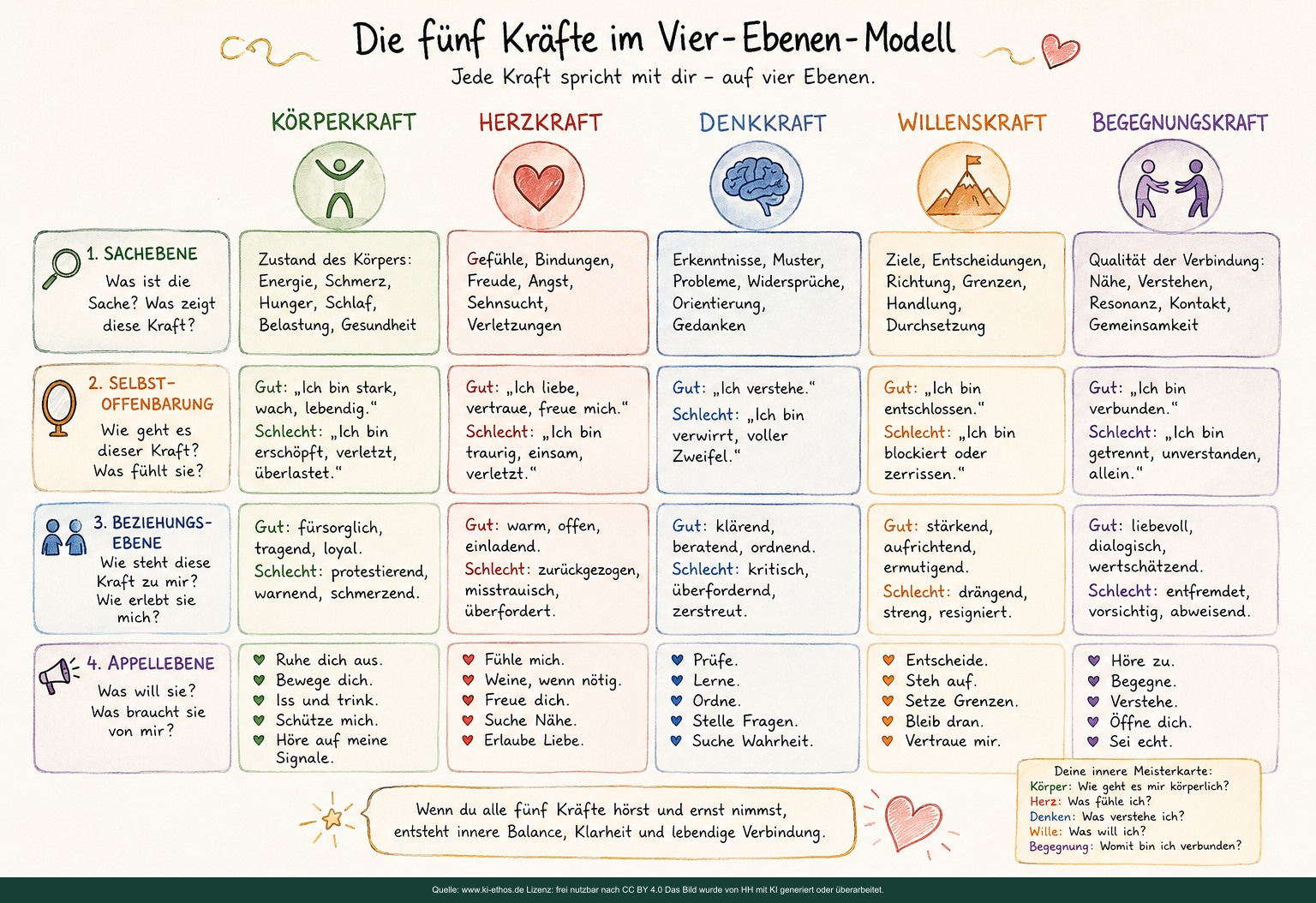 Wir kommunizieren mit uns und unseren Kräften auch auf 4 Ebenen Wir kommunizieren mit uns und unseren Kräften auch auf 4 Ebenen