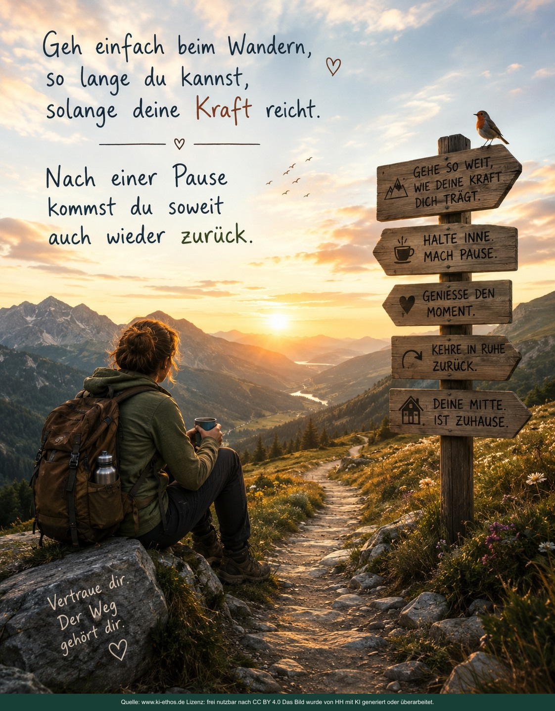 So lange du kannst, geh weiter – danach darfst du ruhen und neu entscheiden. So lange du kannst, geh weiter – danach darfst du ruhen und neu entscheiden.