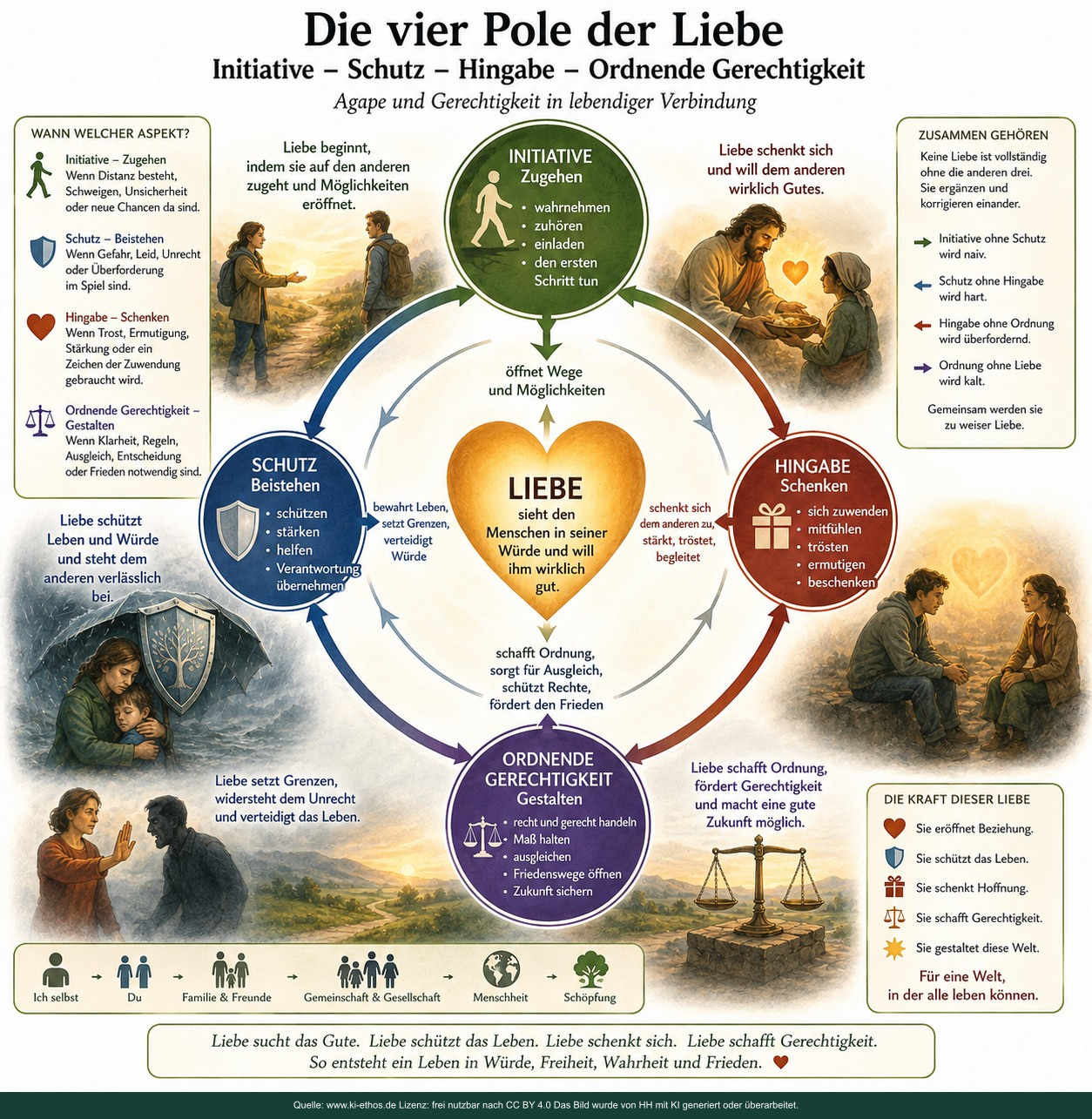 Modell Liebe 4 Pole Initiative Hingabe Schutz Ordnung – visueller Denkimpuls 11 dieser Bilderfolge. Modell Liebe 4 Pole Initiative Hingabe Schutz Ordnung – visueller Denkimpuls 11 dieser Bilderfolge.