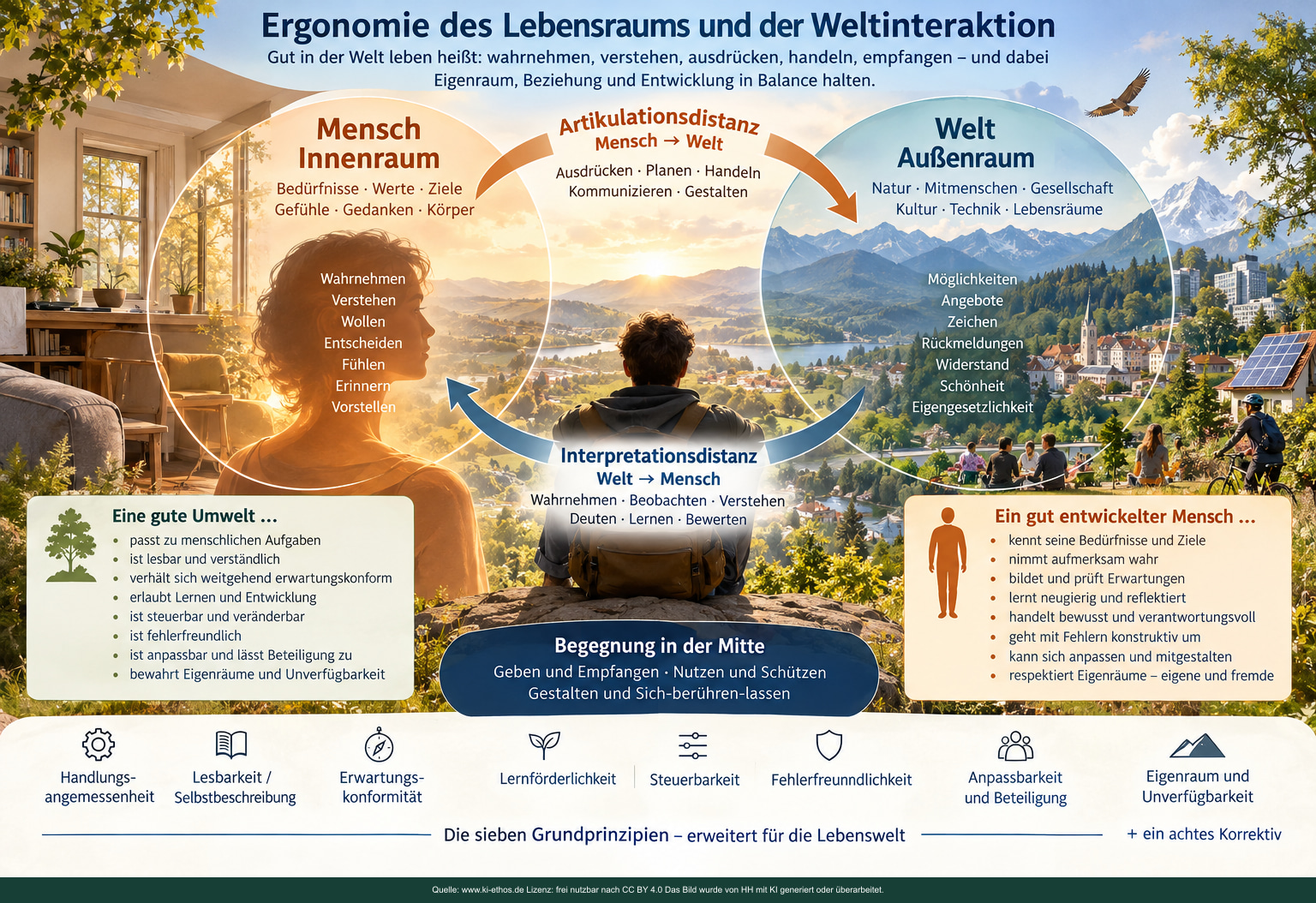 Überblick über Mensch, Welt, Artikulationsdistanz, Interpretationsdistanz, Begegnung und geschützte Eigenräume Überblick über Mensch, Welt, Artikulationsdistanz, Interpretationsdistanz, Begegnung und geschützte Eigenräume