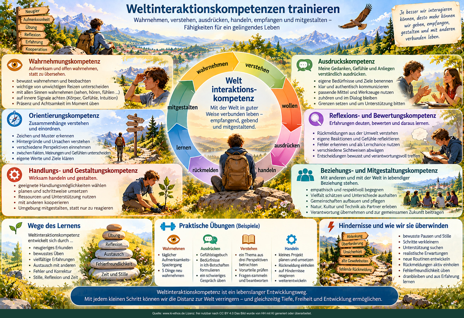 Bildtafel zu Wahrnehmen, Orientieren, Ausdrücken, Handeln, Reflektieren und gemeinsamer Gestaltung als lernbaren Weltinteraktionskompetenzen Bildtafel zu Wahrnehmen, Orientieren, Ausdrücken, Handeln, Reflektieren und gemeinsamer Gestaltung als lernbaren Weltinteraktionskompetenzen