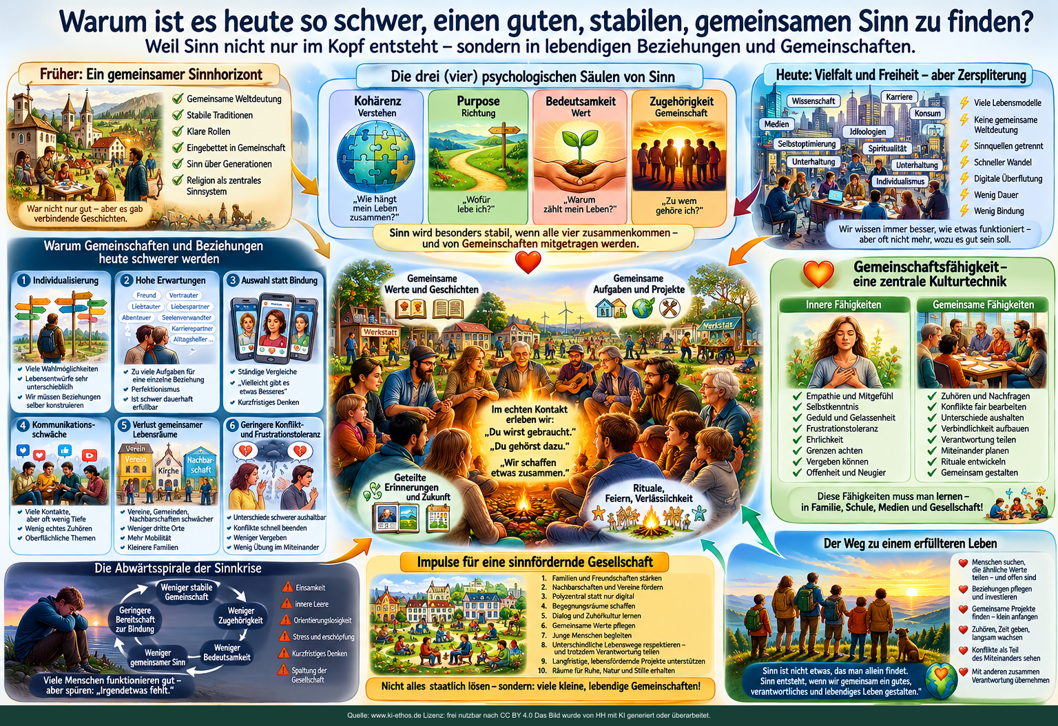 Vergleichstafel zu früheren gemeinsamen Sinnhorizonten, heutiger Vielfalt, Beziehungshürden, Gemeinschaftsfähigkeit und Impulsen für eine sinnfördernde Gesellschaft Vergleichstafel zu früheren gemeinsamen Sinnhorizonten, heutiger Vielfalt, Beziehungshürden, Gemeinschaftsfähigkeit und Impulsen für eine sinnfördernde Gesellschaft