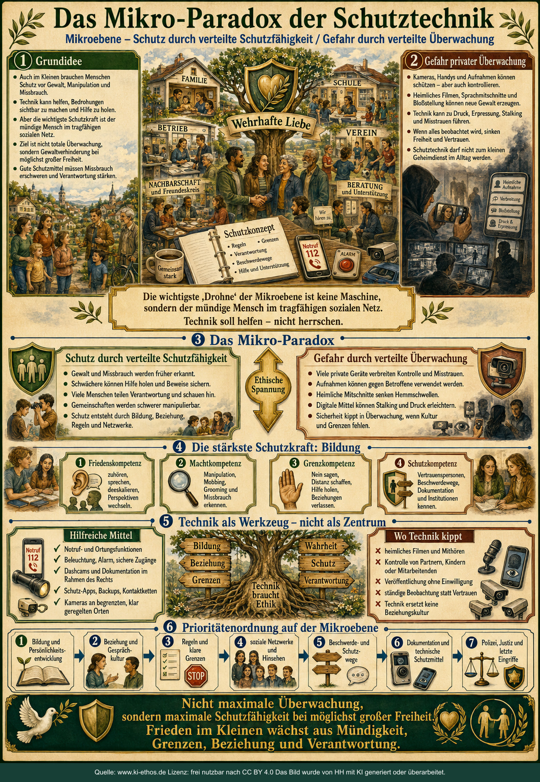 Infografik zum Mikro-Paradox von Kameras, Smartphones, Ortung und Dokumentation zwischen Schutzfähigkeit und privater Überwachung Infografik zum Mikro-Paradox von Kameras, Smartphones, Ortung und Dokumentation zwischen Schutzfähigkeit und privater Überwachung