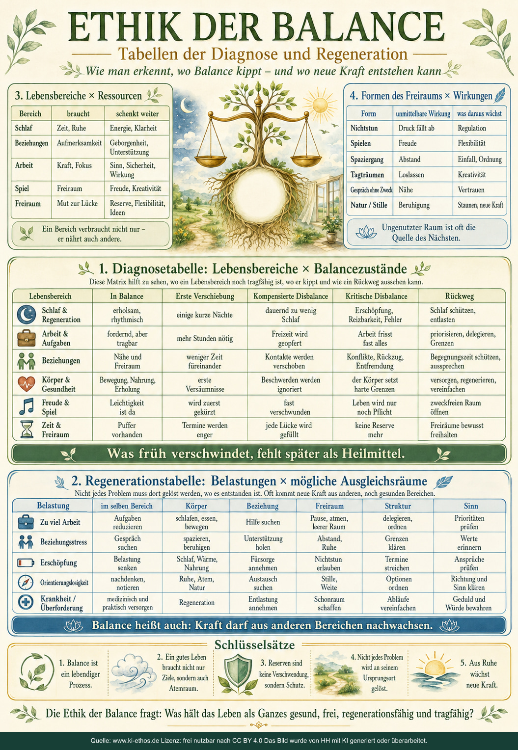 Infografik mit Tabellen zu Lebensbereichen und Balancezuständen, Belastungen und möglichen Ausgleichsräumen, Ressourcen sowie Formen und Wirkungen von Freiraum Infografik mit Tabellen zu Lebensbereichen und Balancezuständen, Belastungen und möglichen Ausgleichsräumen, Ressourcen sowie Formen und Wirkungen von Freiraum