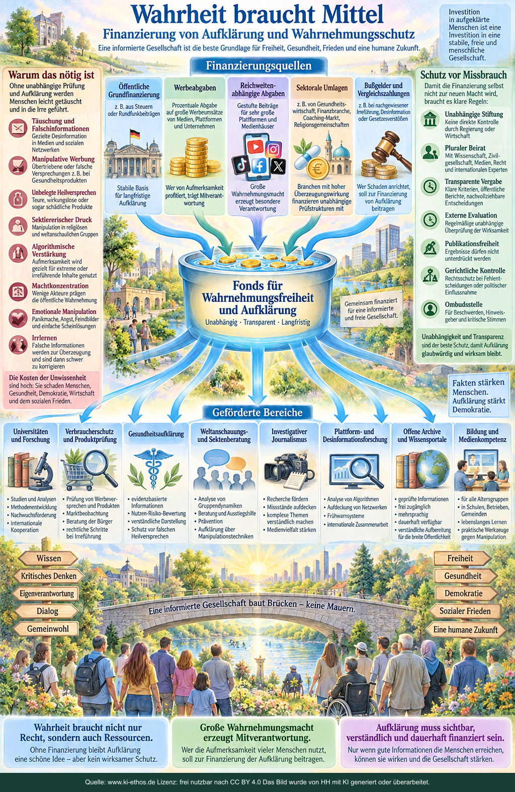 Infografik mit Vorschlägen zur Finanzierung und Organisation verlässlicher öffentlicher Wissensangebote Infografik mit Vorschlägen zur Finanzierung und Organisation verlässlicher öffentlicher Wissensangebote