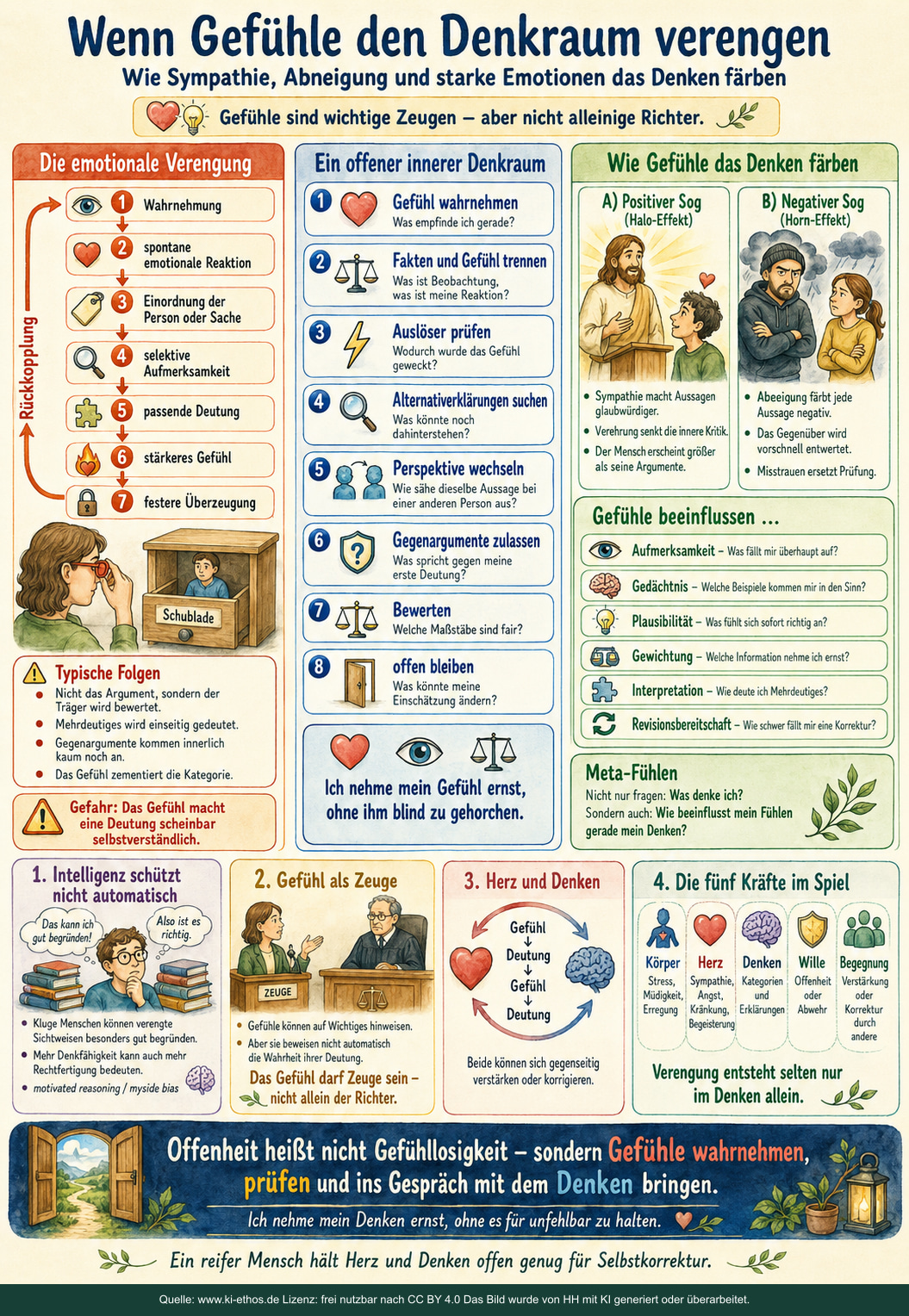 Infografik darüber, wie Gefühle Aufmerksamkeit und Urteile verengen oder als wichtige Signale in die Prüfung eingehen können Infografik darüber, wie Gefühle Aufmerksamkeit und Urteile verengen oder als wichtige Signale in die Prüfung eingehen können