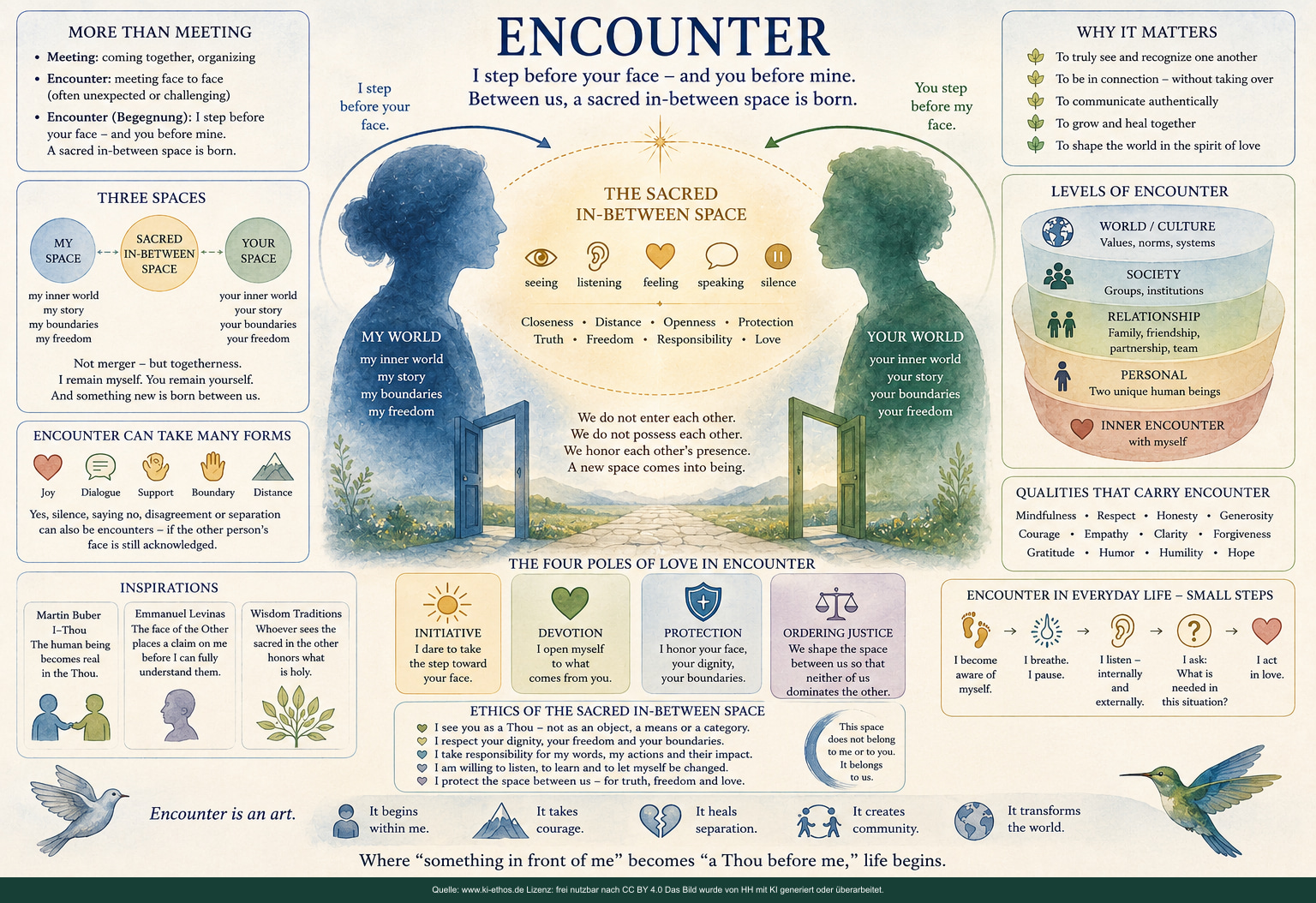 Englischsprachige internationale Fassung der symbolischen Begegnung mit den Begriffen encounter, relation, responsibility und between-space Englischsprachige internationale Fassung der symbolischen Begegnung mit den Begriffen encounter, relation, responsibility und between-space