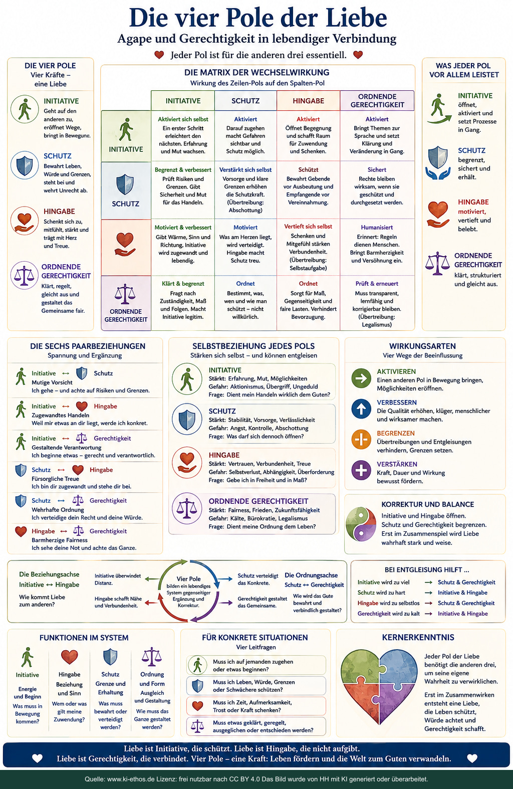 Große Vier-mal-vier-Matrix zu gegenseitiger Aktivierung, Verbesserung, Begrenzung und Verstärkung der vier Pole sowie Paarbeziehungen und Leitfragen Große Vier-mal-vier-Matrix zu gegenseitiger Aktivierung, Verbesserung, Begrenzung und Verstärkung der vier Pole sowie Paarbeziehungen und Leitfragen