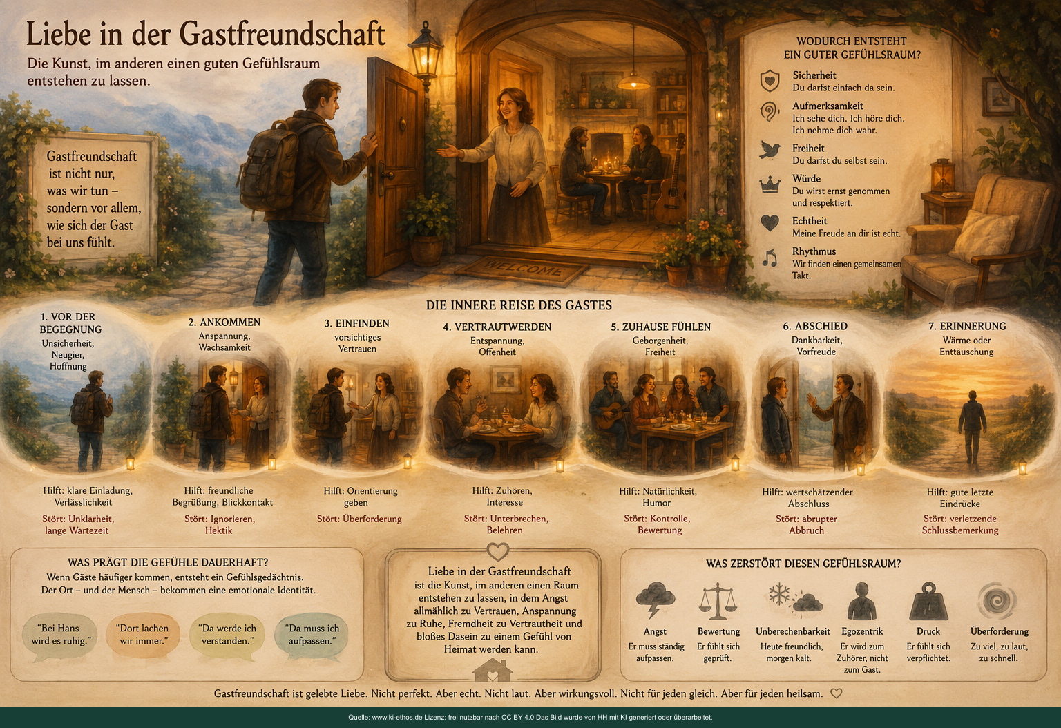 Dunklere Bildfassung zur inneren Reise eines Gastes, zu fördernden Bedingungen, Gefühlsgedächtnis und möglichen Störungen eines Begegnungsraums Dunklere Bildfassung zur inneren Reise eines Gastes, zu fördernden Bedingungen, Gefühlsgedächtnis und möglichen Störungen eines Begegnungsraums