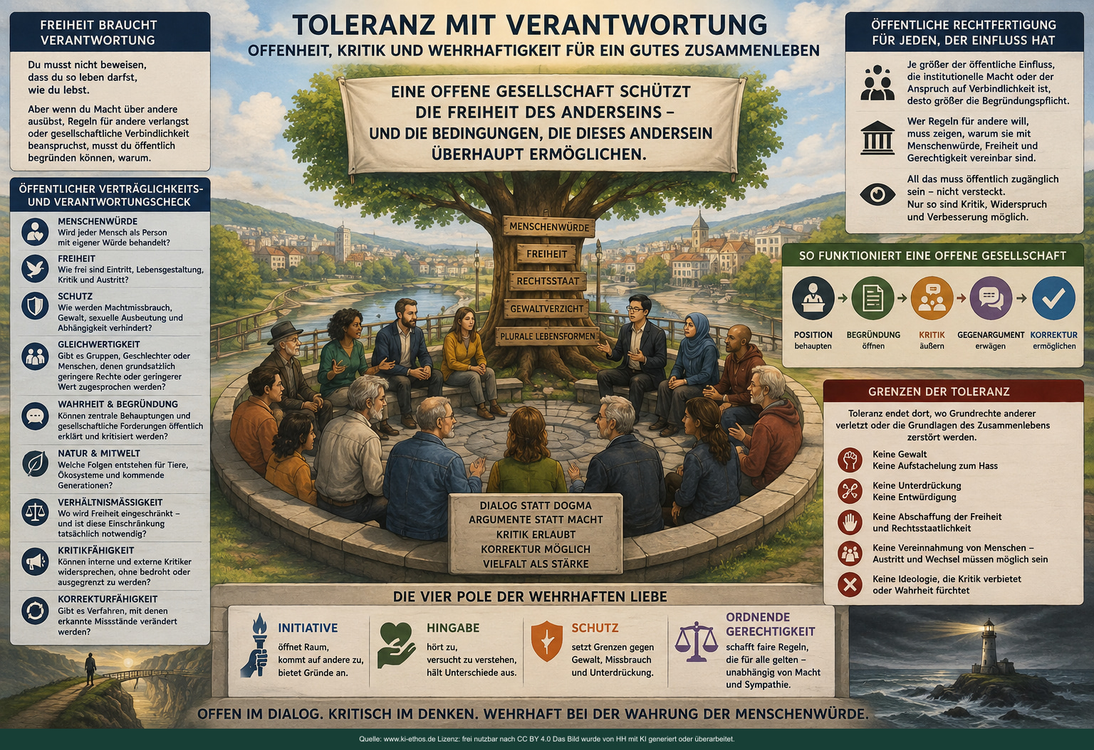 Dunklere Übersicht zu Toleranz, öffentlicher Rechtfertigung, Verantwortungscheck, Grenzen und vier Polen wehrhafter Liebe Dunklere Übersicht zu Toleranz, öffentlicher Rechtfertigung, Verantwortungscheck, Grenzen und vier Polen wehrhafter Liebe