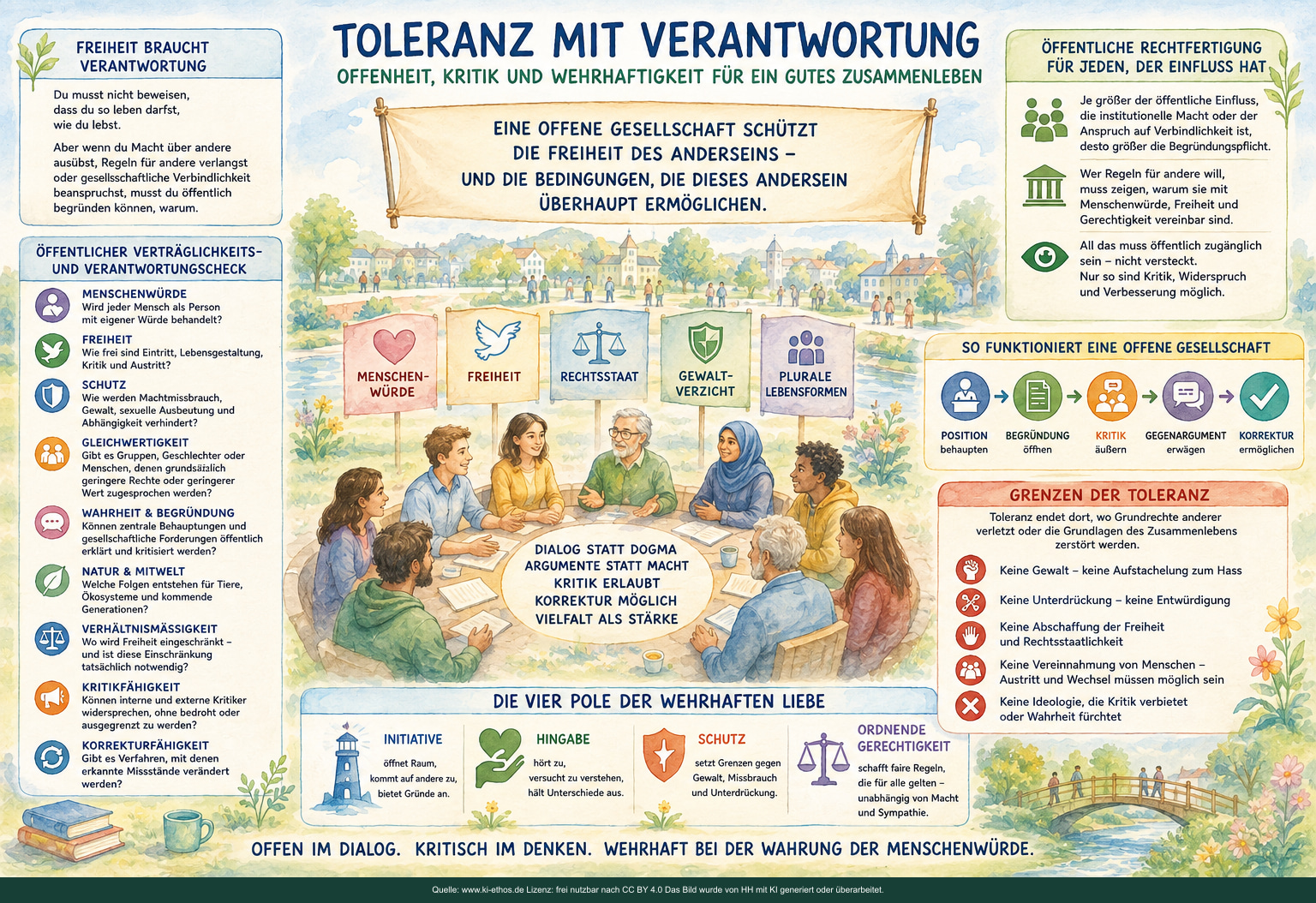 Helle Pastellfassung über Menschenwürde, Freiheit, Rechtsstaat, Gewaltverzicht, plurale Lebensformen sowie begründete Kritik und Korrektur Helle Pastellfassung über Menschenwürde, Freiheit, Rechtsstaat, Gewaltverzicht, plurale Lebensformen sowie begründete Kritik und Korrektur