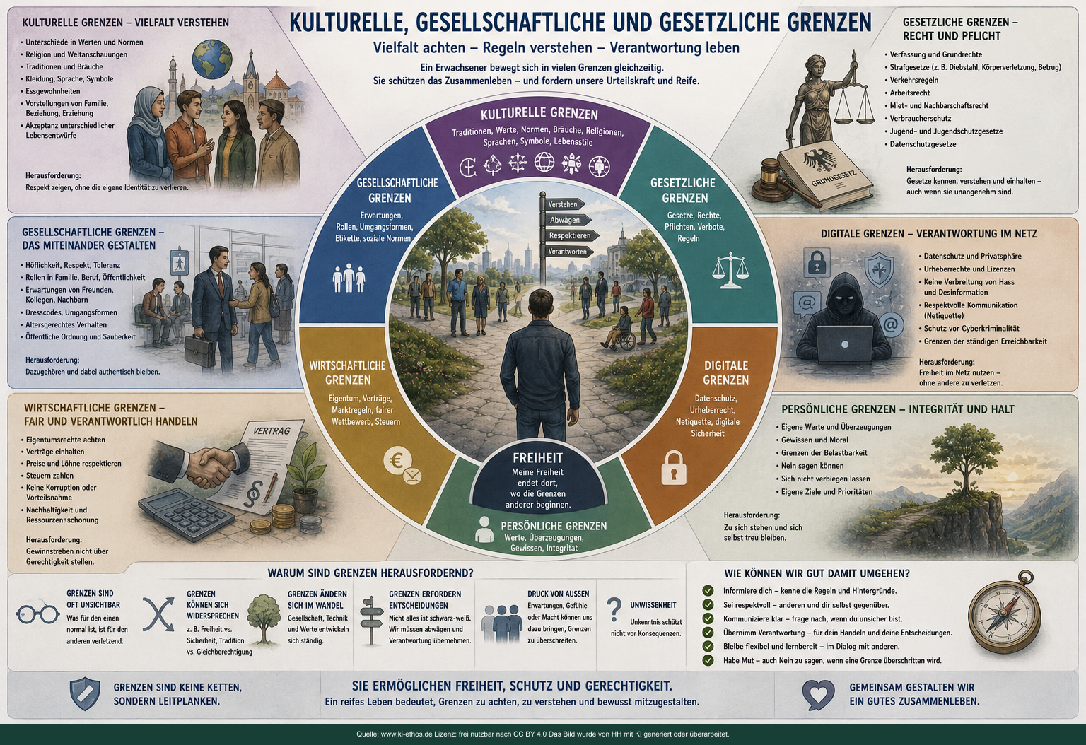 Infografik „Grenzen Gesellschaft“ als verdichtete Darstellung zum Thema Gesellschaftliche Ordnung Infografik „Grenzen Gesellschaft“ als verdichtete Darstellung zum Thema Gesellschaftliche Ordnung