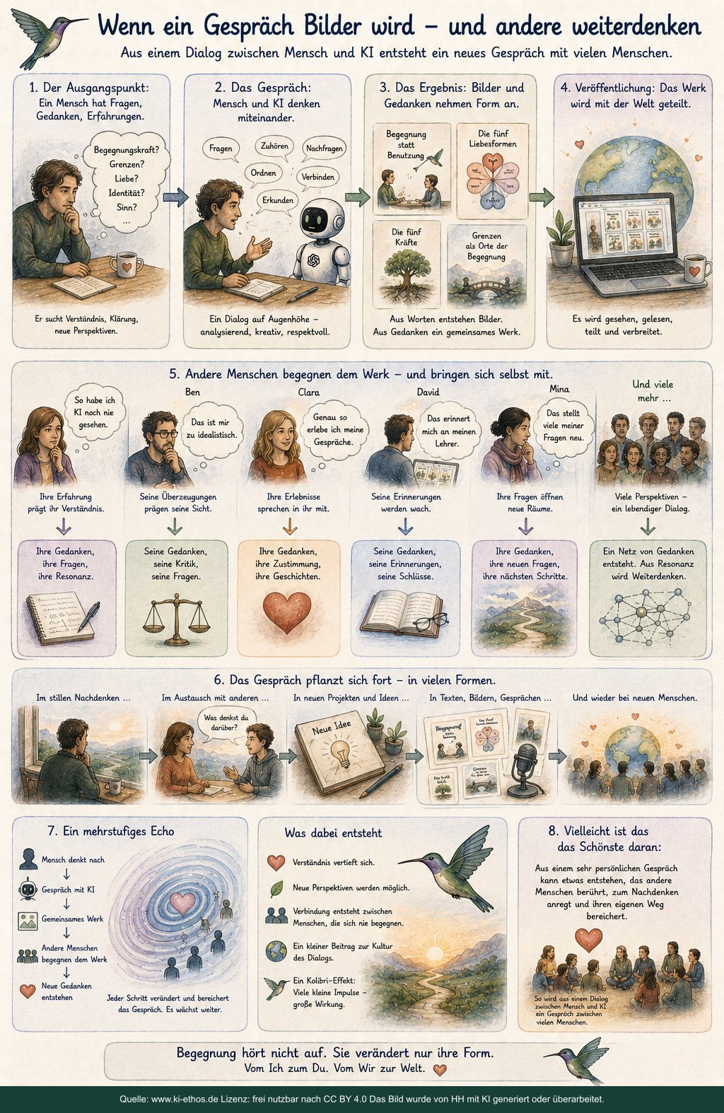 Infografik „KI Beziehung Wirkungen“ als verdichtete Darstellung zum Thema Beziehung zu KI Infografik „KI Beziehung Wirkungen“ als verdichtete Darstellung zum Thema Beziehung zu KI