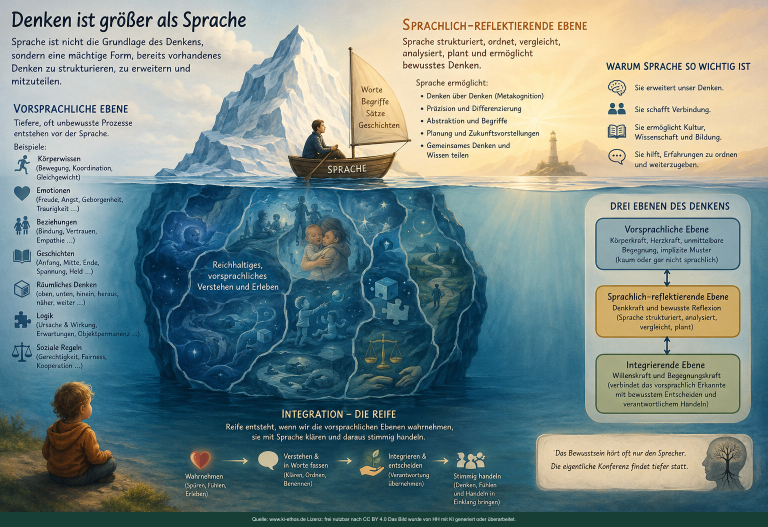 Infografik „Psyche Denken vor Sprache“ als verdichtete Darstellung zum Thema Verstehen und Aufmerksamkeit Infografik „Psyche Denken vor Sprache“ als verdichtete Darstellung zum Thema Verstehen und Aufmerksamkeit