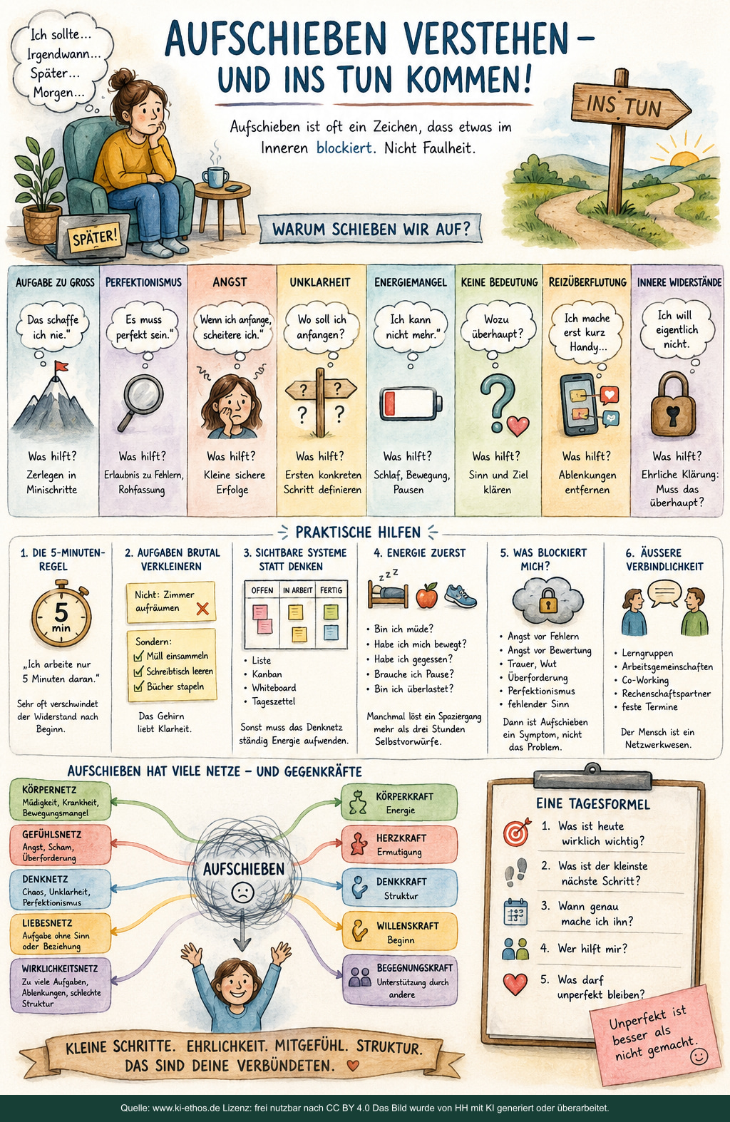 Infografik „Selbstorganisation Aufschieben verstehen“ als verdichtete Darstellung zum Thema Psyche und Selbstorganisation Infografik „Selbstorganisation Aufschieben verstehen“ als verdichtete Darstellung zum Thema Psyche und Selbstorganisation