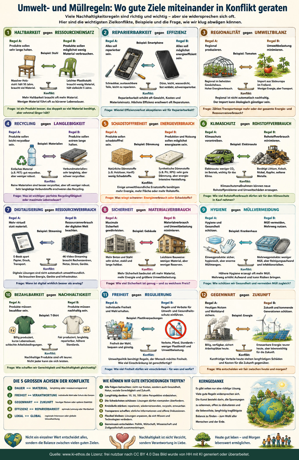 Infografik „Weltregeln Umwelt Konflikte“ als verdichtete Darstellung zum Thema Überproduktion und Umweltfolgen Infografik „Weltregeln Umwelt Konflikte“ als verdichtete Darstellung zum Thema Überproduktion und Umweltfolgen