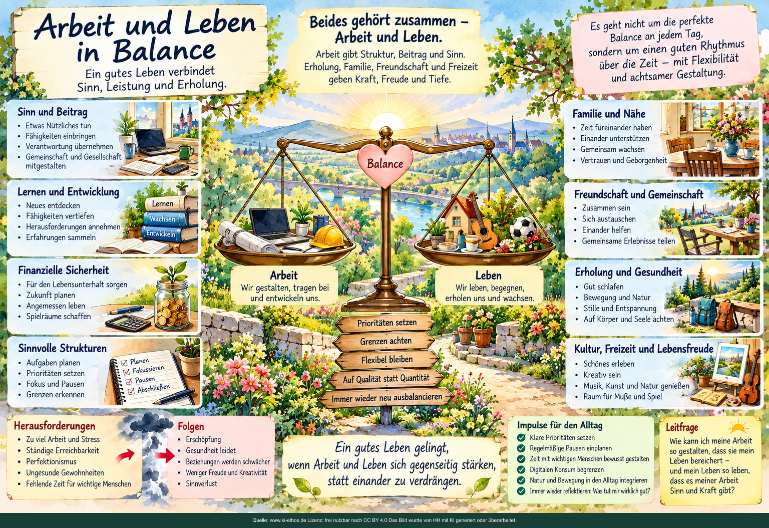 Eine Waage setzt Arbeit und übriges Leben in Beziehung. Lernen, Einkommen und Aufgaben stehen neben Familie, Freundschaft, Erholung und Kultur; im Mittelpunkt steht ein guter Rhythmus statt täglicher perfekter Ausgeglichenheit. Eine Waage setzt Arbeit und übriges Leben in Beziehung. Lernen, Einkommen und Aufgaben stehen neben Familie, Freundschaft, Erholung und Kultur; im Mittelpunkt steht ein guter Rhythmus statt täglicher perfekter Ausgeglichenheit.