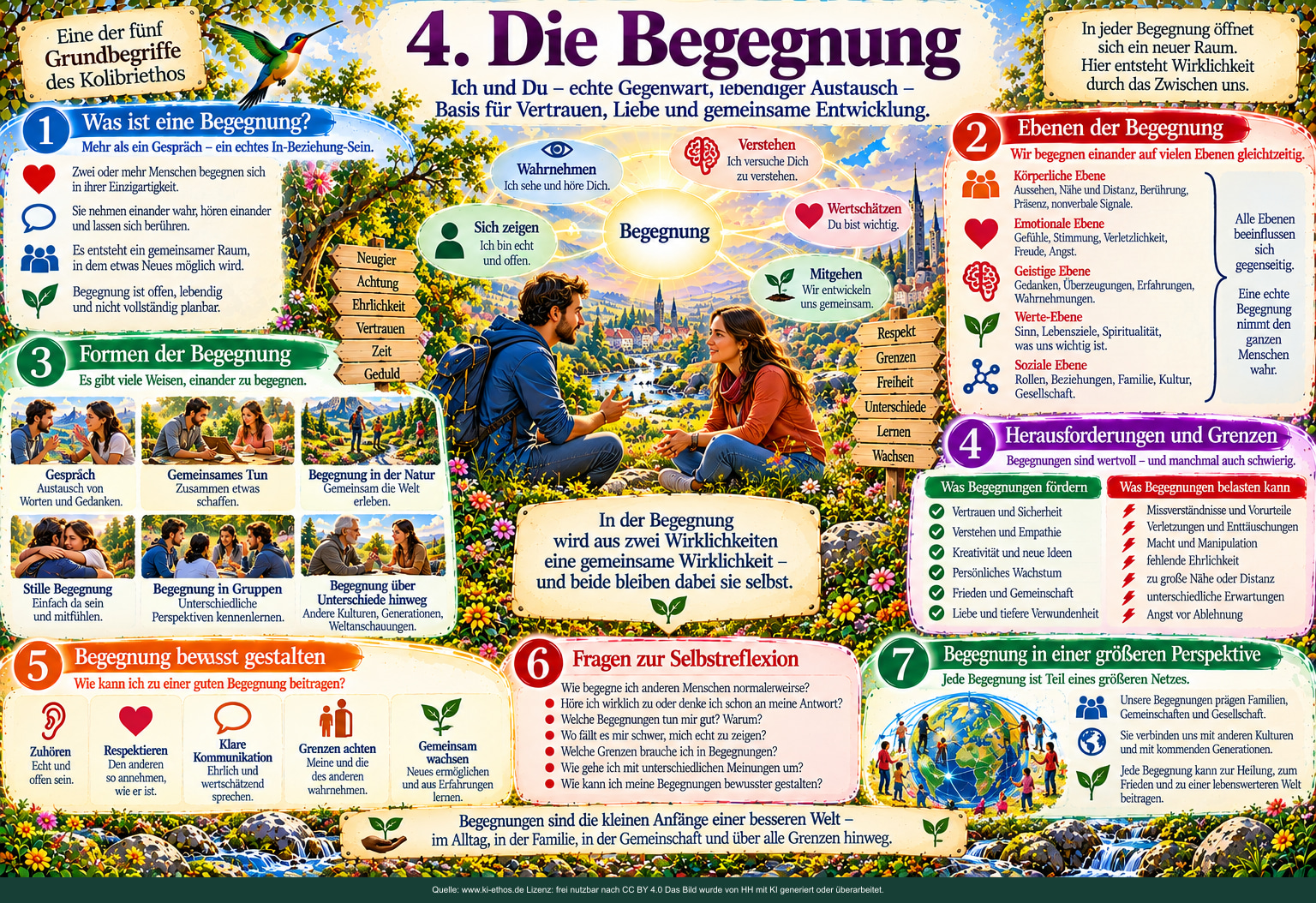 Begegnung: einander wahrnehmen, verstehen, respektieren und zugleich eigene Grenzen wahren. Begegnung: einander wahrnehmen, verstehen, respektieren und zugleich eigene Grenzen wahren.