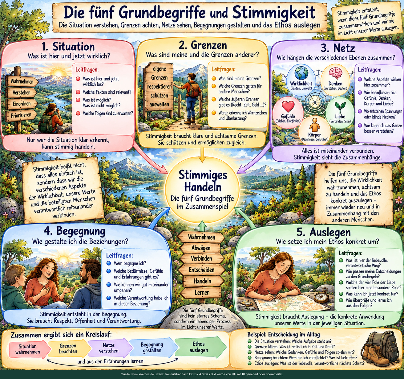 Die fünf Grundbegriffe und Stimmigkeit. Situation, Grenzen, Netz, Begegnung und Auslegen im Zusammenspiel. Die fünf Grundbegriffe und Stimmigkeit. Situation, Grenzen, Netz, Begegnung und Auslegen im Zusammenspiel.