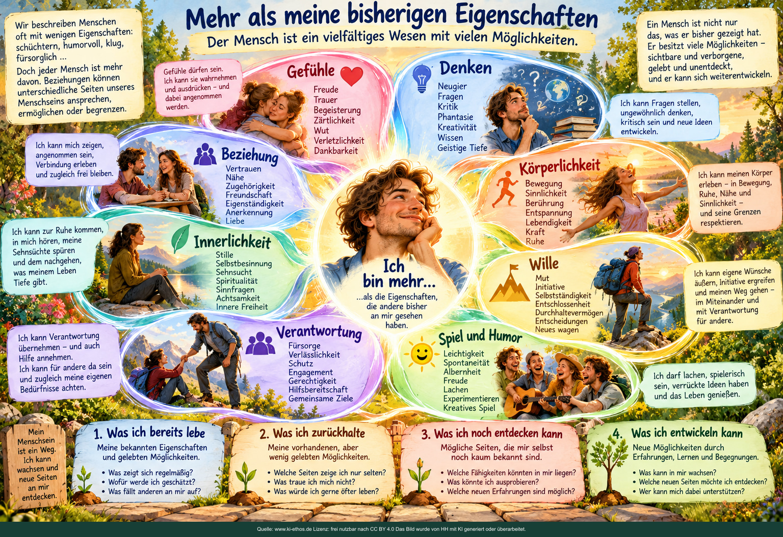 Mehr als meine bisherigen Eigenschaften. Die vielen Seiten unseres Menschseins. Mehr als meine bisherigen Eigenschaften. Die vielen Seiten unseres Menschseins.