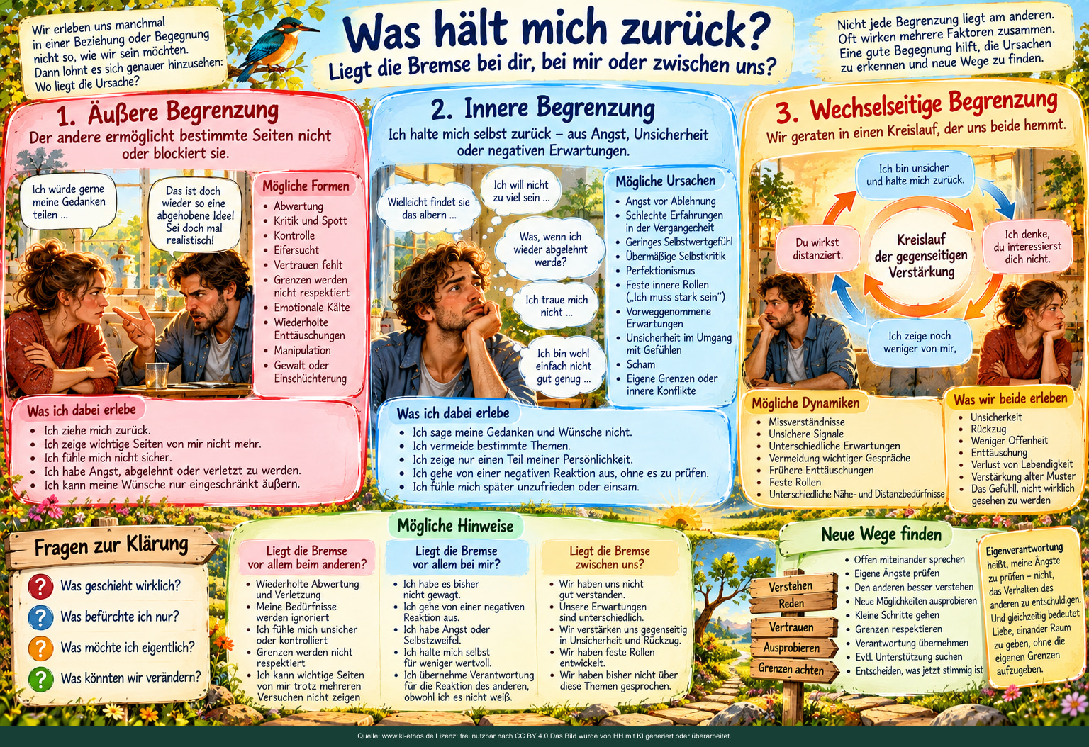 Was hält mich zurück? Liegt die Bremse bei dir, bei mir oder zwischen uns? Was hält mich zurück? Liegt die Bremse bei dir, bei mir oder zwischen uns?