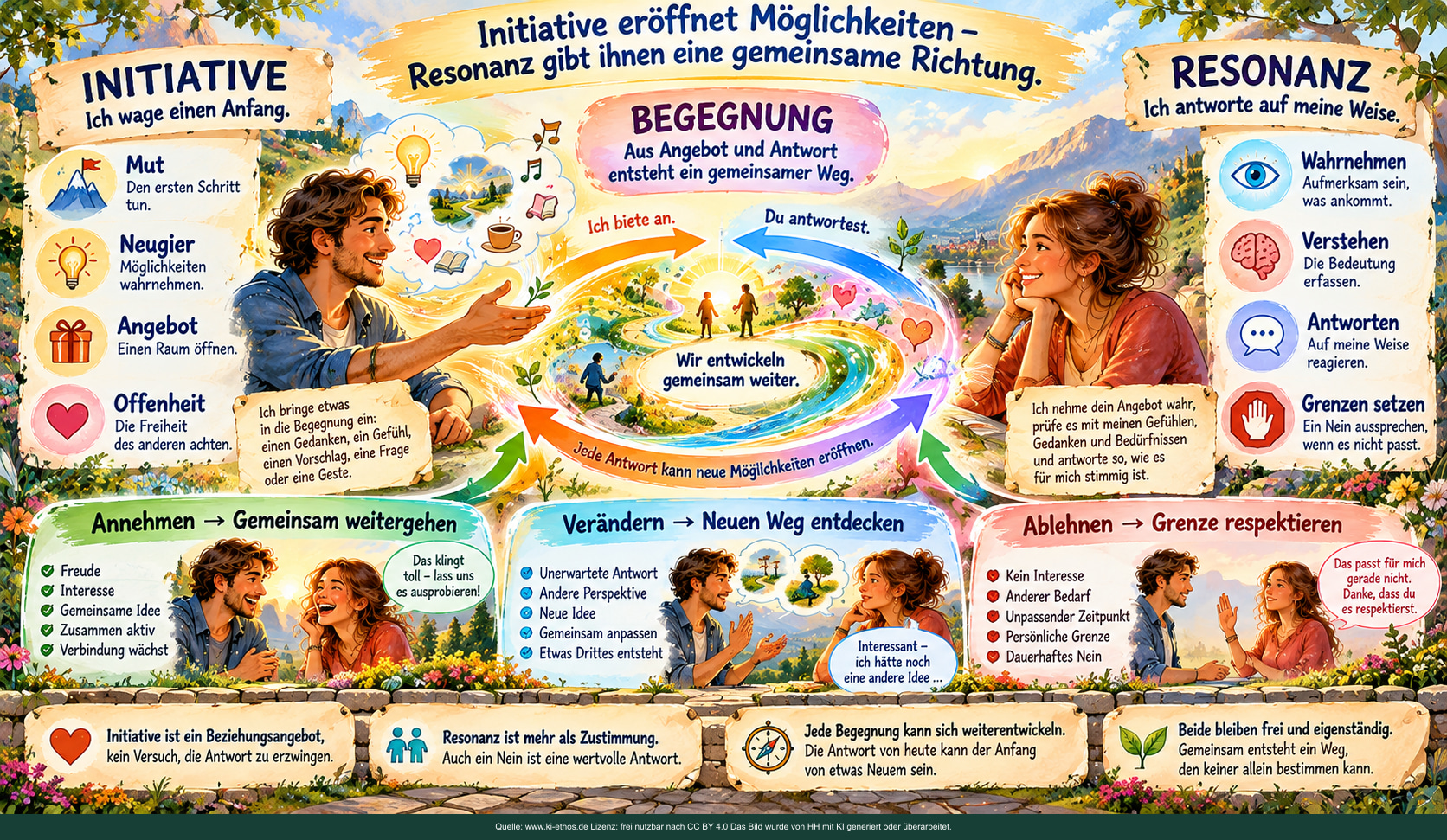 Initiative und Resonanz – Der Tanz der Begegnung. Eine Begegnung braucht Angebot und Antwort. Initiative und Resonanz – Der Tanz der Begegnung. Eine Begegnung braucht Angebot und Antwort.