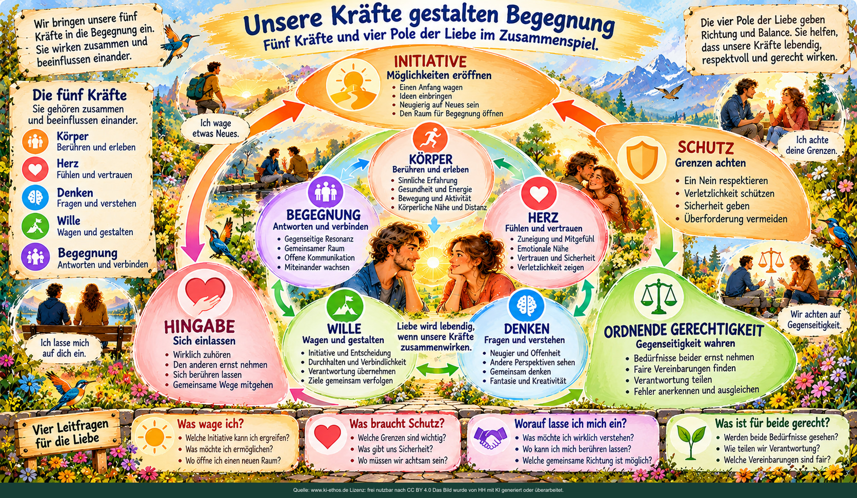 Unsere Kräfte gestalten Begegnung. Fünf Kräfte und vier Pole der Liebe im Zusammenspiel. Unsere Kräfte gestalten Begegnung. Fünf Kräfte und vier Pole der Liebe im Zusammenspiel.