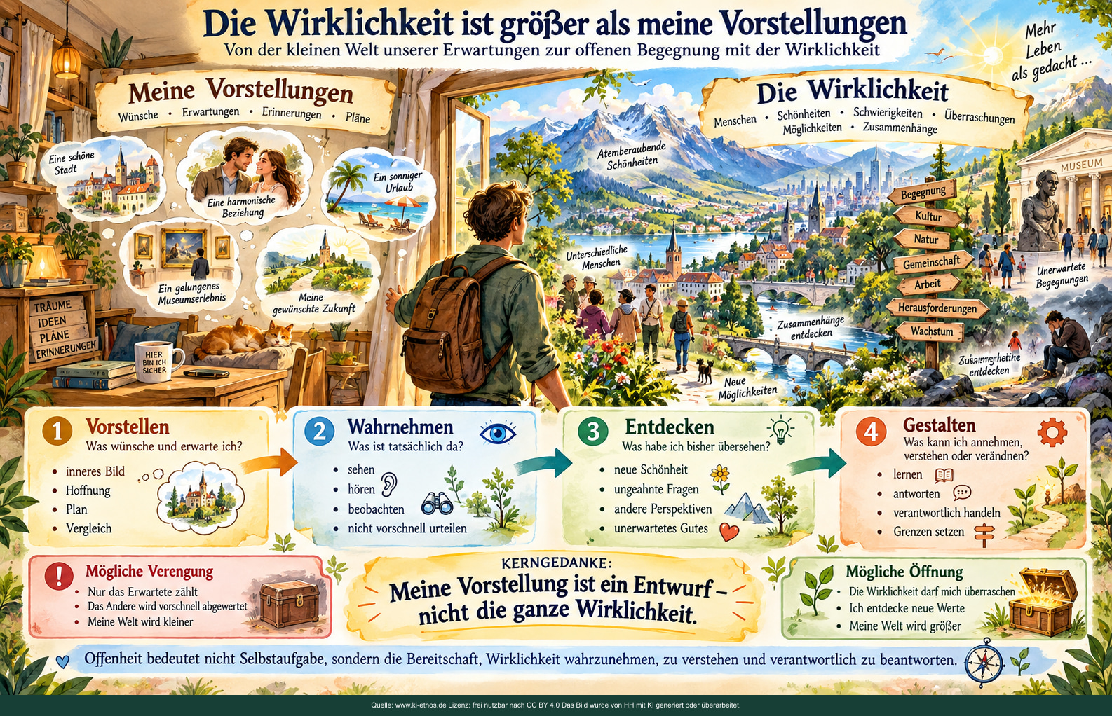 Die Wirklichkeit ist größer als meine Vorstellungen. Die Welt ist reicher als unsere Erwartungen. Die Wirklichkeit ist größer als meine Vorstellungen. Die Welt ist reicher als unsere Erwartungen.
