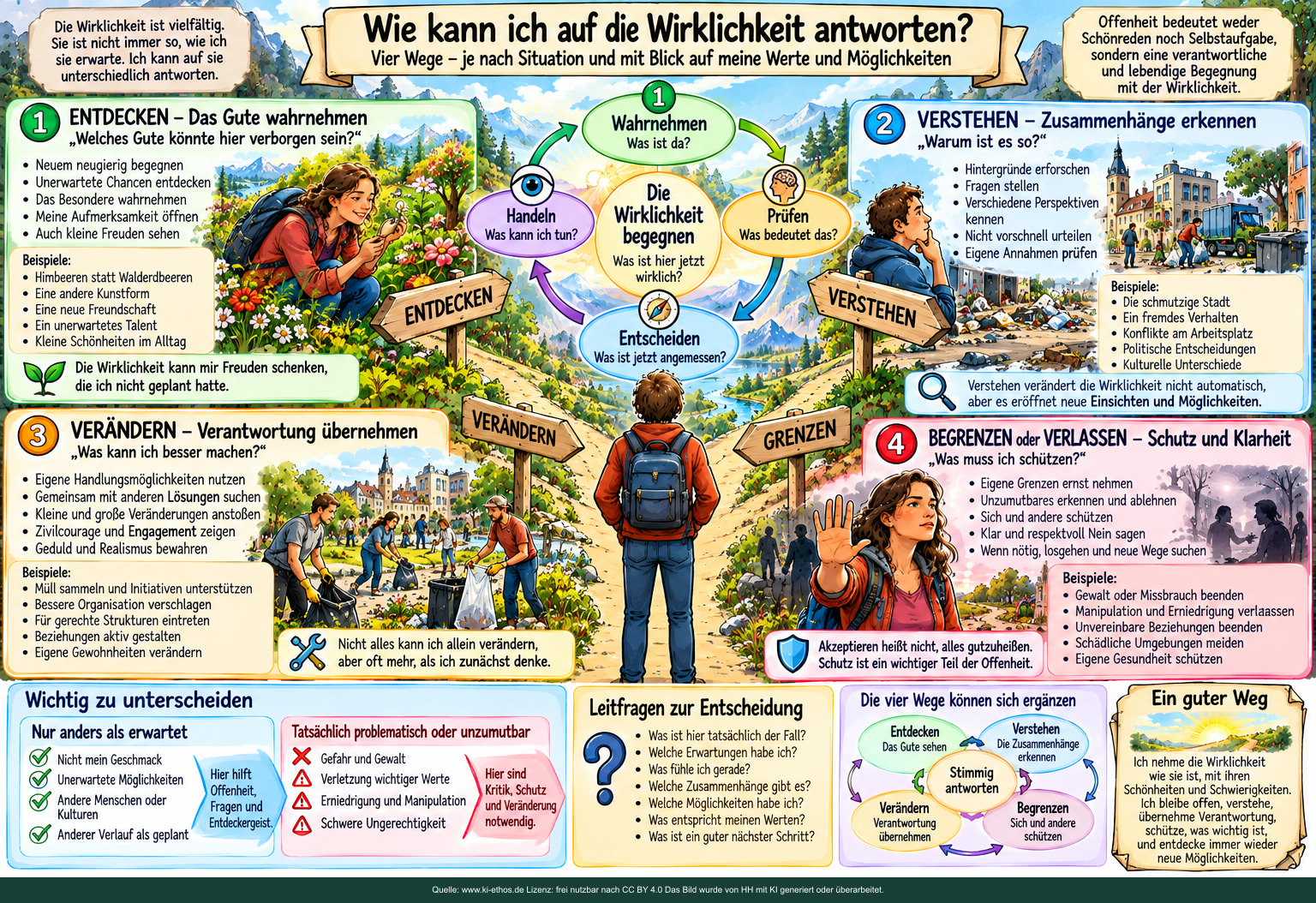 Vier Antworten auf die Wirklichkeit. Entdecken, Verstehen, Verändern, Begrenzen. Vier Antworten auf die Wirklichkeit. Entdecken, Verstehen, Verändern, Begrenzen.