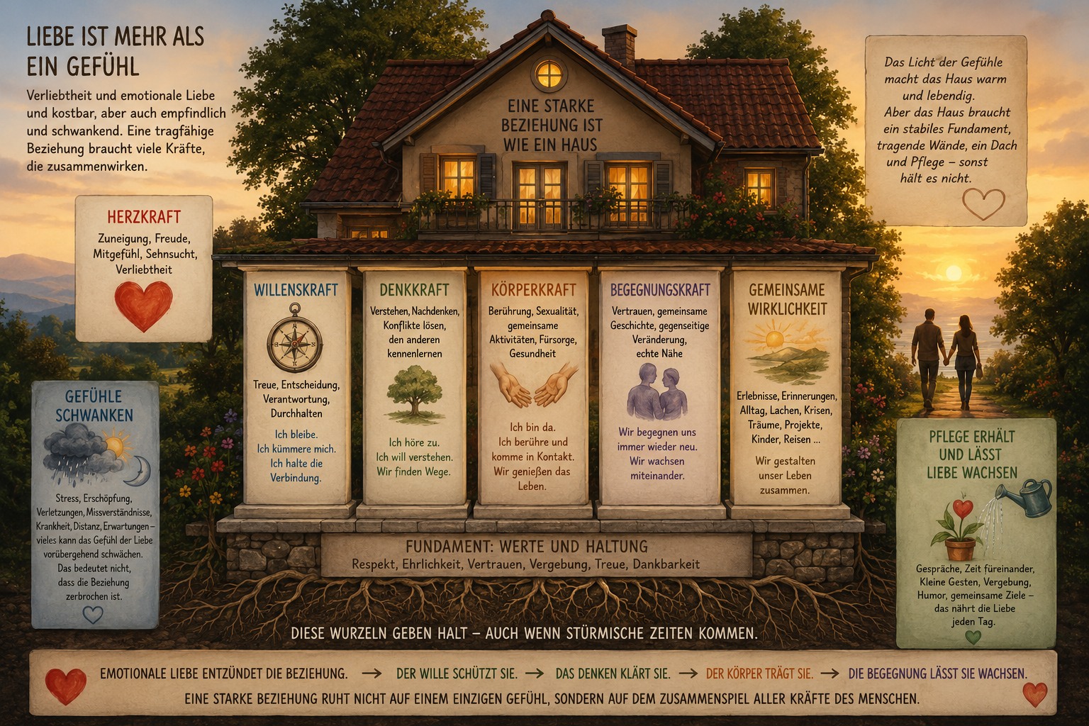 Eine starke Beziehung ist wie ein Haus Eine starke Beziehung ist wie ein Haus