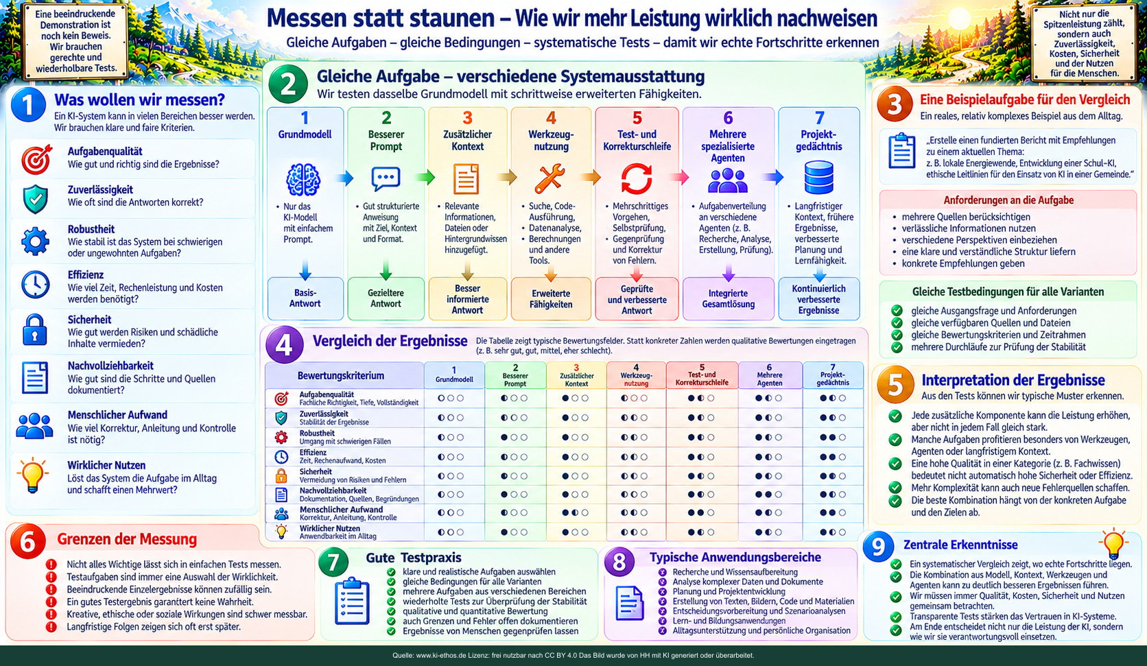 Sieben Systemvarianten eines Grundmodells werden mit Qualitäts-, Kosten-, Sicherheits- und Effizienzkriterien verglichen. Sieben Systemvarianten eines Grundmodells werden mit Qualitäts-, Kosten-, Sicherheits- und Effizienzkriterien verglichen.